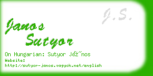 janos sutyor business card